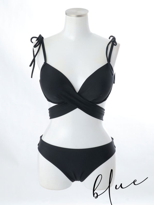 画像24: 【即日発送】【ビキニ】【水着】バッククロスリボンワンカラービキニ 2点セット [YMT] (24)