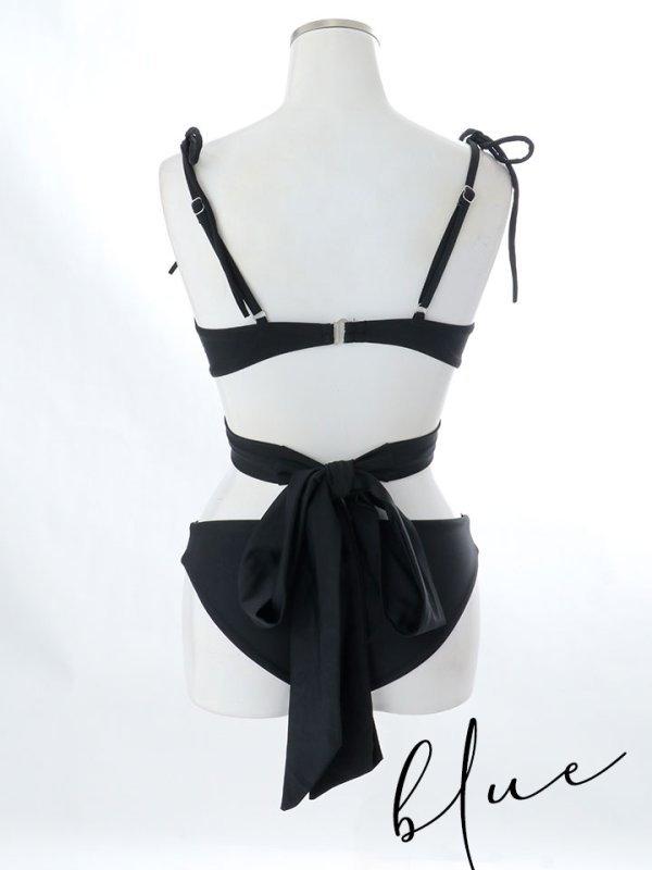 画像25: 【即日発送】【ビキニ】【水着】バッククロスリボンワンカラービキニ 2点セット [YMT] (25)