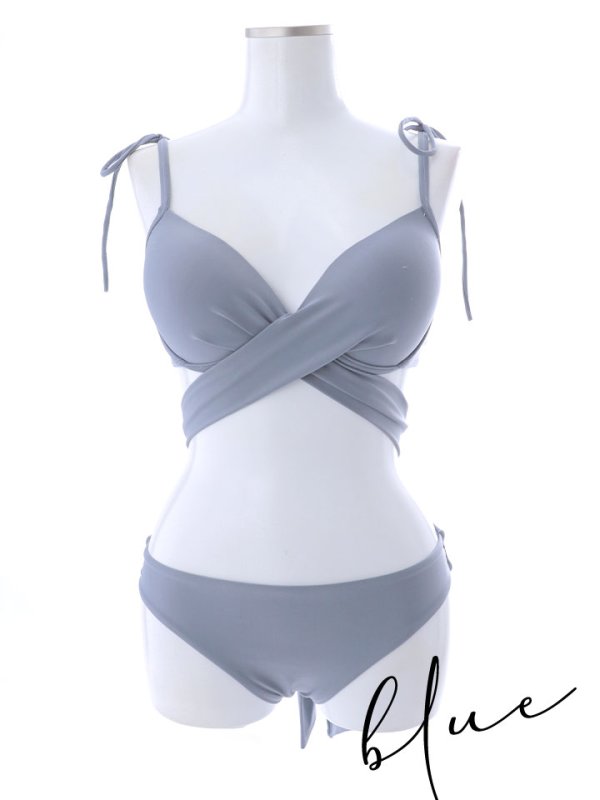 画像26: 【即日発送】【ビキニ】【水着】バッククロスリボンワンカラービキニ 2点セット [YMT] (26)