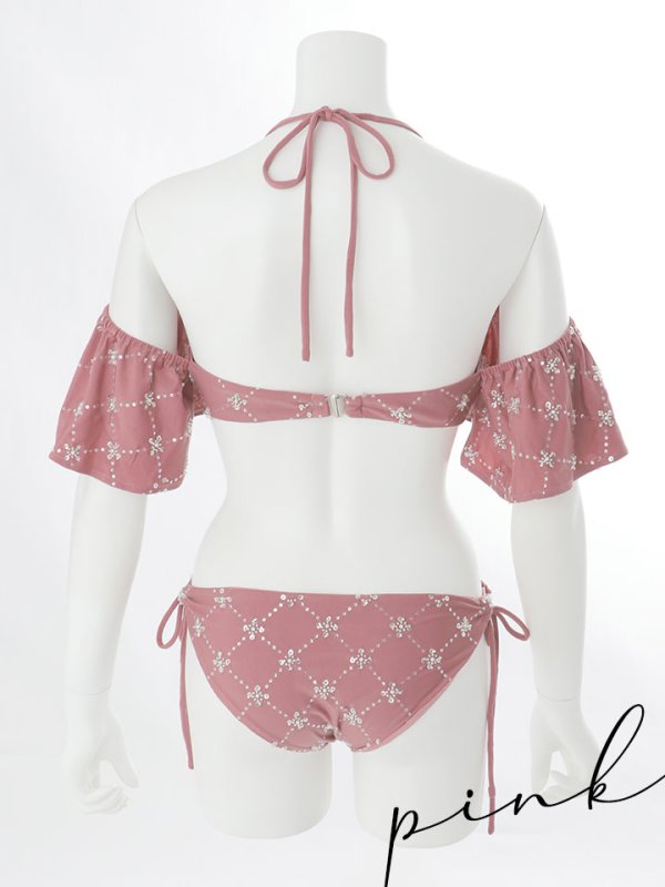 画像31: 【即日発送】【ビキニ】【水着】ビジューオフショルダーフリルビキニ 2点セット[YMT] (31)