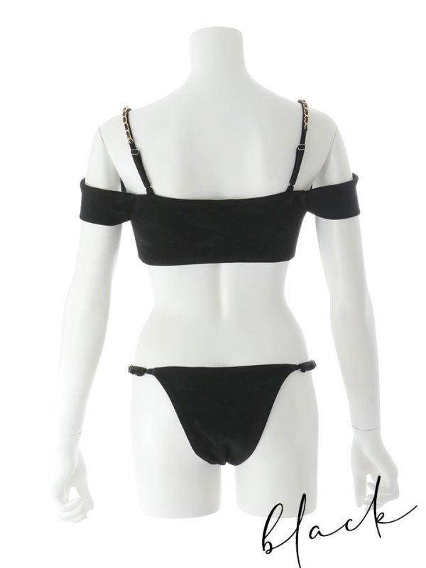 画像38: 【即日発送】【ビキニ】【水着】チェーンストラップオフショルビキニ 2点セット [YMT] (38)