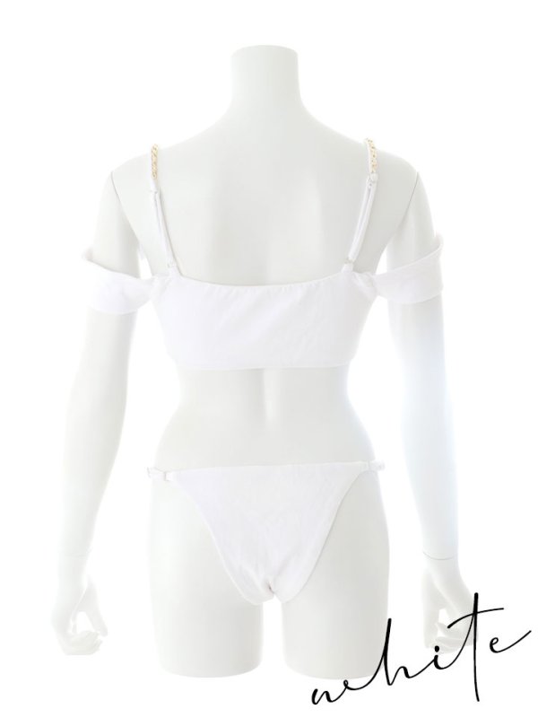 画像40: 【即日発送】【ビキニ】【水着】チェーンストラップオフショルビキニ 2点セット [YMT] (40)