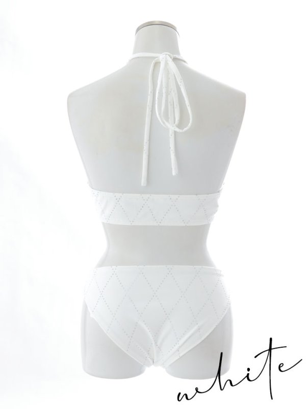 画像28: 【即日発送】【ビキニ】【水着】アーガイル風バストアップホルターネックビキニ 2点セット [YMT] (28)