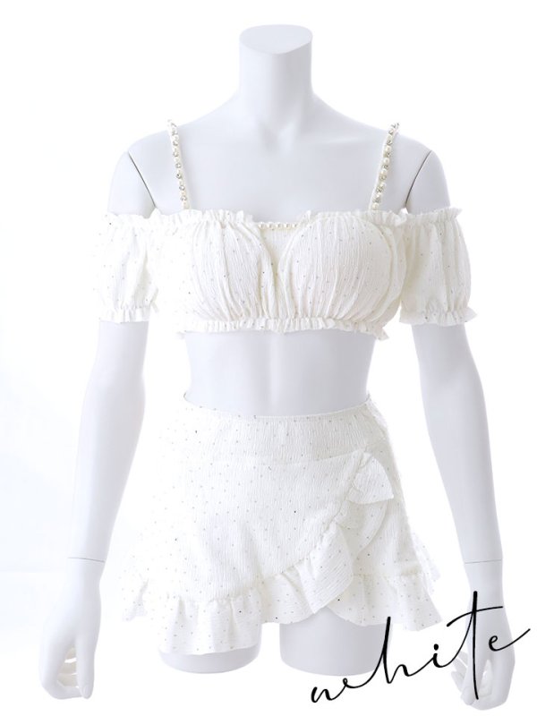 画像37: 【即日発送】【ビキニ】【水着】オフショルフレアスカートビキニ  4点セット[YMT]M274 (37)