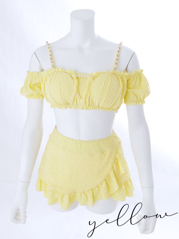 画像41: 【即日発送】【ビキニ】【水着】オフショルフレアスカートビキニ  4点セット[YMT]M274 (41)