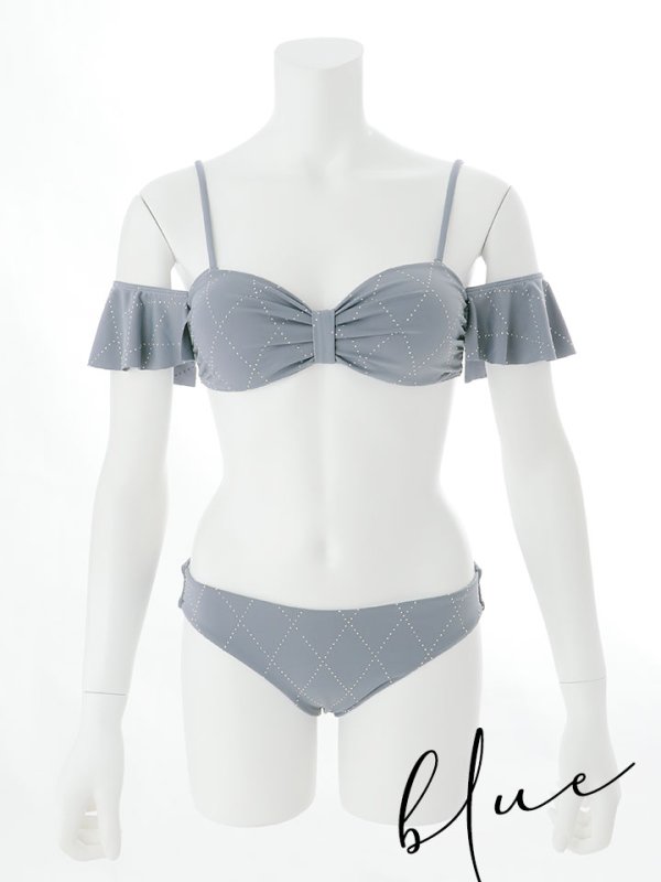 画像30: 【即日発送】【ビキニ】【水着】ビジューオフショルダーフリルビキニ 2点セット[YMT] (30)