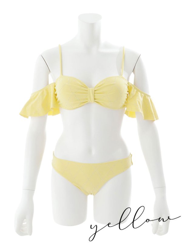 画像28: 【即日発送】【ビキニ】【水着】ビジューオフショルダーフリルビキニ 2点セット[YMT] (28)