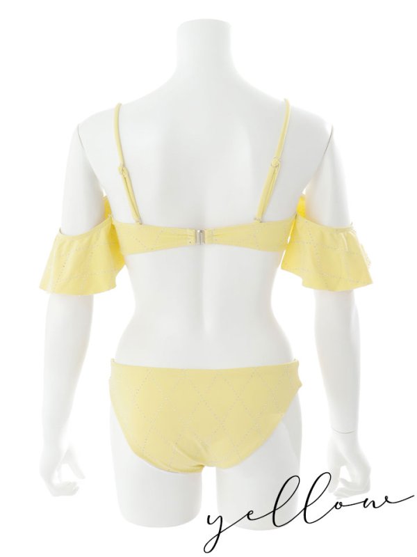 画像29: 【即日発送】【ビキニ】【水着】ビジューオフショルダーフリルビキニ 2点セット[YMT] (29)