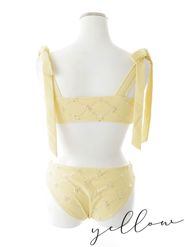 画像26: 【即日発送】【ビキニ】【水着】 ビジューギャザーフロントリボンビキニ ビキニ 2点セット[YMT] (26)