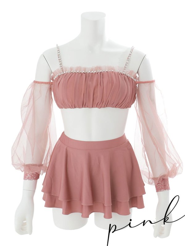 画像36: 【即日発送】【ビキニ】【水着】オフショルダーシアースリーブビキニ [YMT] (36)