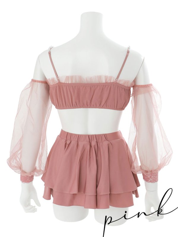 画像37: 【即日発送】【ビキニ】【水着】オフショルダーシアースリーブビキニ [YMT] (37)