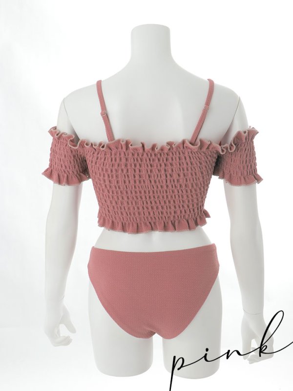 画像30: 【即日発送】【ビキニ】【水着】シャーリングオフショルビキニ  2点セット [YMT] (30)