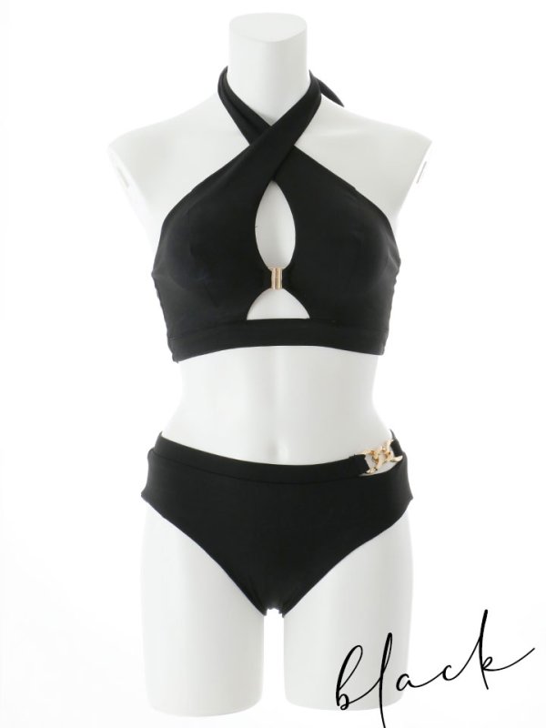 画像28: 【即日発送】【ビキニ】【水着】クロスホルターネックビキニ 2点セット [YMT] (28)