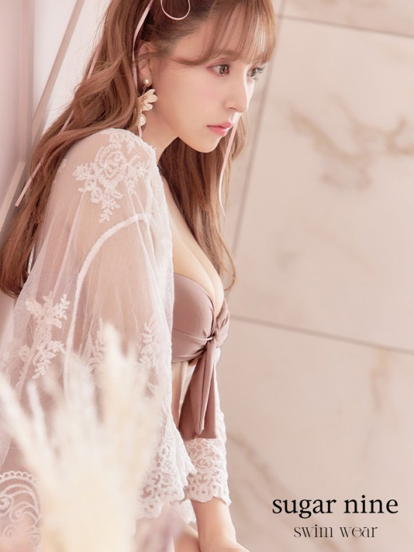 画像2: 【即日発送】【水着小物：カーディガン】ロングスリーブレースカーディガン[YMT] (2)