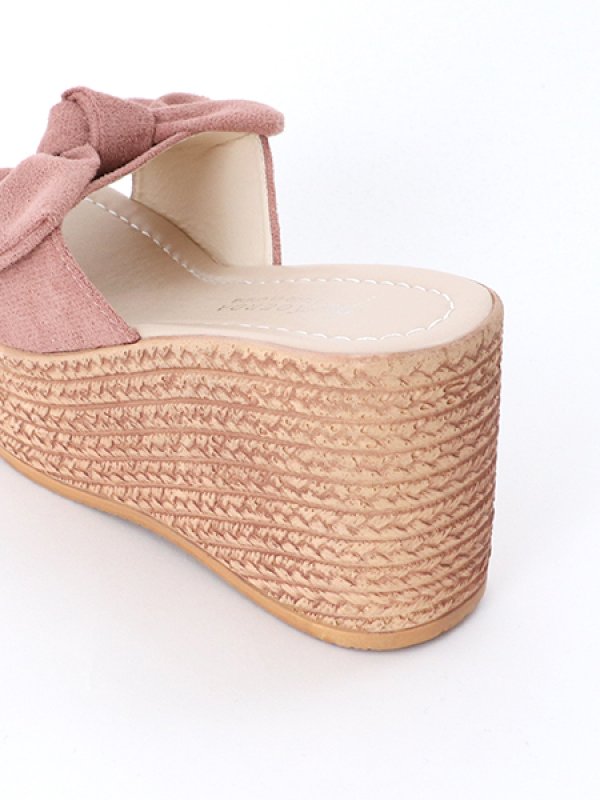 画像11: 【即日発送】【水着小物：ビーチサンダル】ピンクリボンウェッジサンダル[YMT] (11)