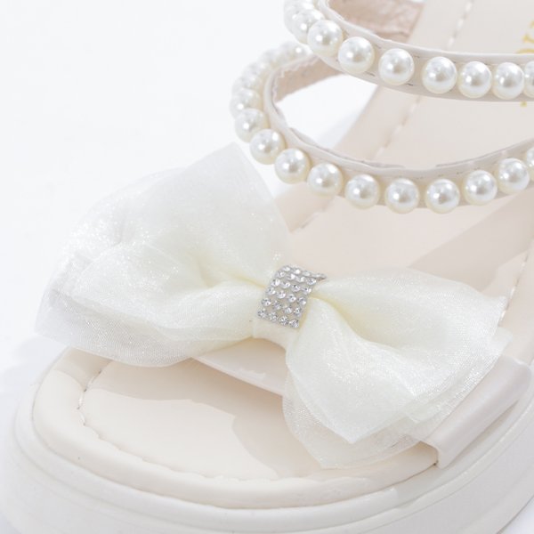 画像13: 【即日発送】【水着小物：ビーチサンダル】パール付き/ リボン/ 厚底サンダル[YMT] (13)