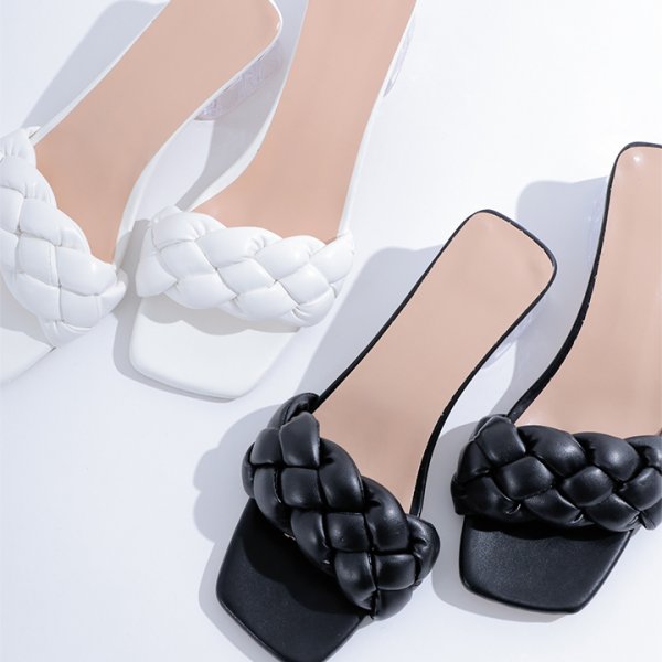 画像2: 【即日発送】【水着小物：ビーチサンダル】シンプルクリアヒールサンダル[YMT] (2)