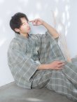 画像8: 【即日発送】【メンズ浴衣】グリーンベージュモダン浴衣【浴衣３点セット 浴衣/帯/下駄】[FB03] (8)