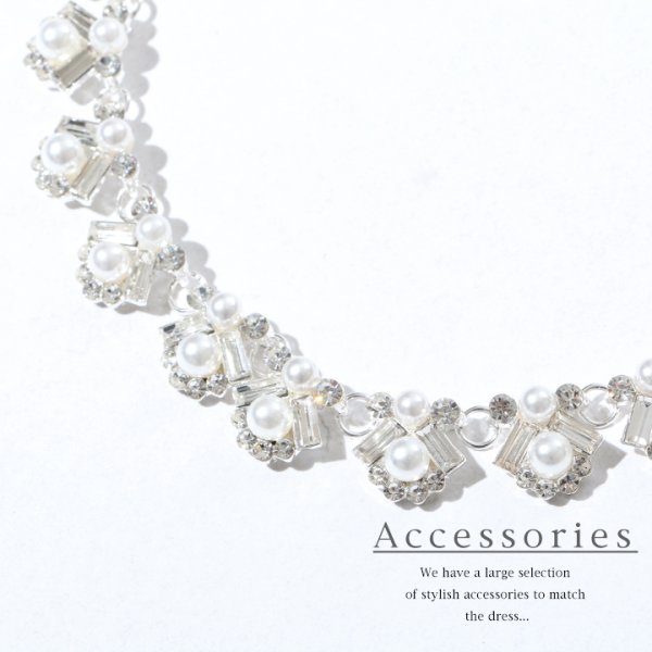 画像3: 【アクセサリー：ネックレス】【ネックレス&ピアス】【Angel R】ラインストーンｘパールが上品に煌めくネックレス＆ピアスSET[OF02] (3)