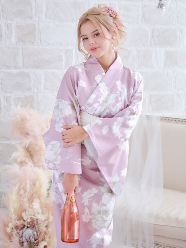 画像11: 【即日発送】【浴衣セール！】【浴衣】大胆な牡丹が咲き誇るピンク地浴衣  【浴衣３点セット 浴衣/帯/下駄】[YMT] (11)