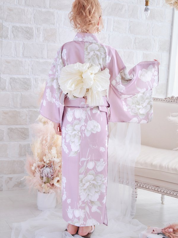 画像9: 【即日発送】【浴衣セール！】【浴衣】大胆な牡丹が咲き誇るピンク地浴衣  【浴衣３点セット 浴衣/帯/下駄】[YMT] (9)