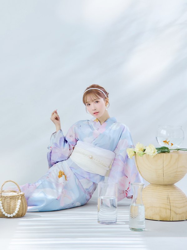 画像13: 【即日発送】シャーベットフラワー牡丹浴衣  【浴衣３点セット 浴衣/帯/下駄】[YMT] (13)