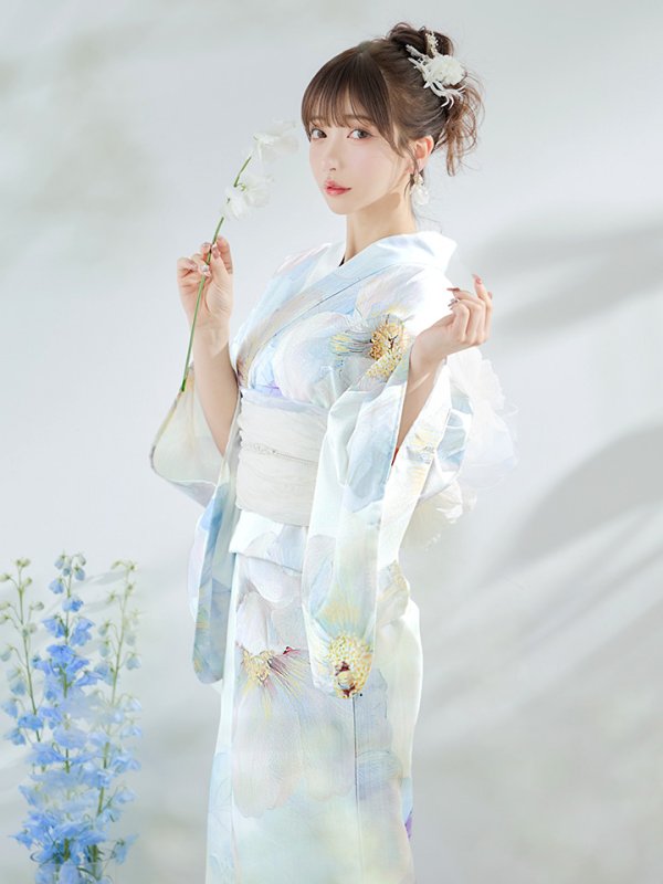 画像10: 【即日発送】アイシーフラワー牡丹浴衣  【浴衣３点セット 浴衣/帯/下駄】[YMT] (10)