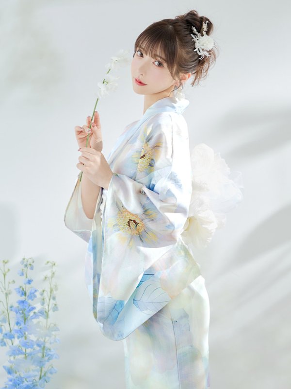 画像11: 【即日発送】アイシーフラワー牡丹浴衣  【浴衣３点セット 浴衣/帯/下駄】[YMT] (11)