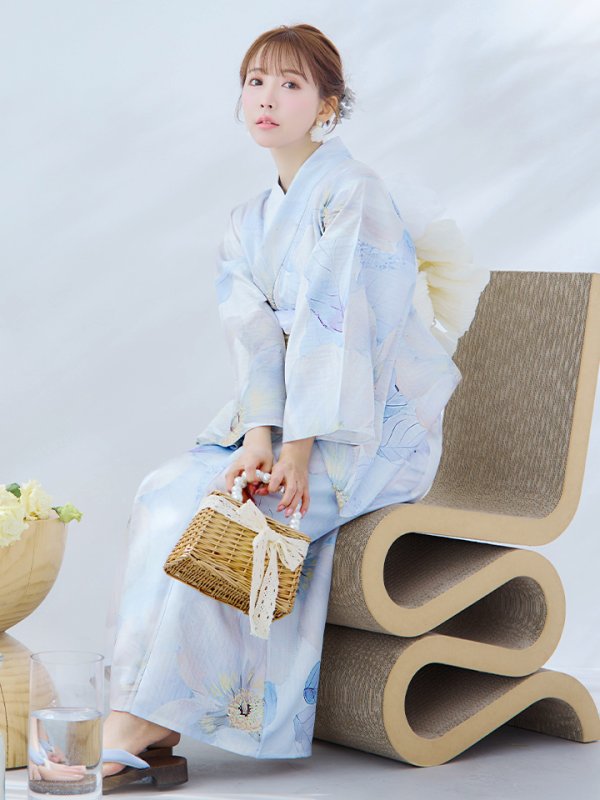 画像2: 【即日発送】アイシーフラワー牡丹浴衣  【浴衣３点セット 浴衣/帯/下駄】[YMT] (2)