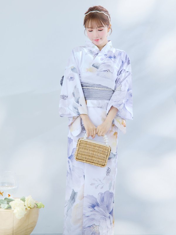 画像5: 【即日発送】シャーベットフラワー牡丹浴衣  【浴衣３点セット 浴衣/帯/下駄】[YMT] (5)