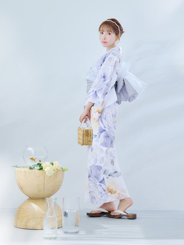 画像7: 【即日発送】シャーベットフラワー牡丹浴衣  【浴衣３点セット 浴衣/帯/下駄】[YMT] (7)