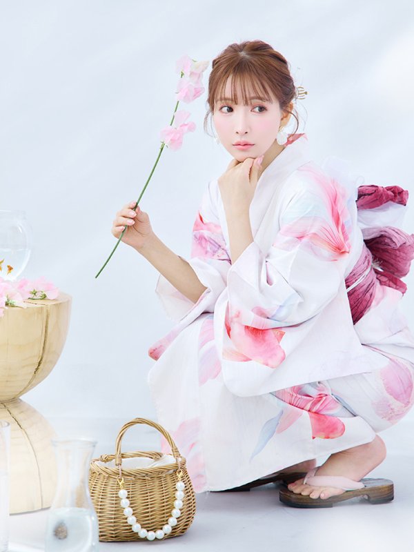 画像13: 【即日発送】ニュアンスピンク金魚浴衣  【浴衣３点セット 浴衣/帯/下駄】[YMT] (13)