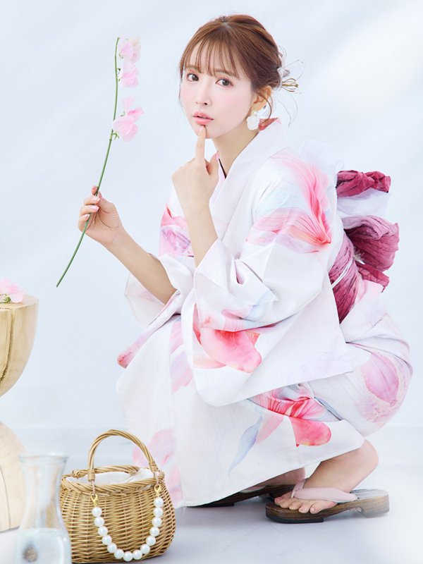 画像14: 【即日発送】ニュアンスピンク金魚浴衣  【浴衣３点セット 浴衣/帯/下駄】[YMT] (14)