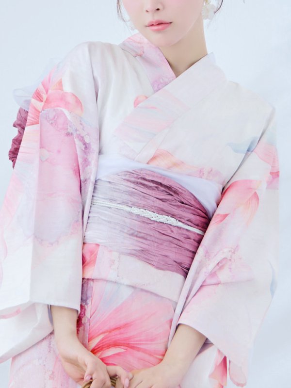 画像19: 【即日発送】ニュアンスピンク金魚浴衣  【浴衣３点セット 浴衣/帯/下駄】[YMT] (19)