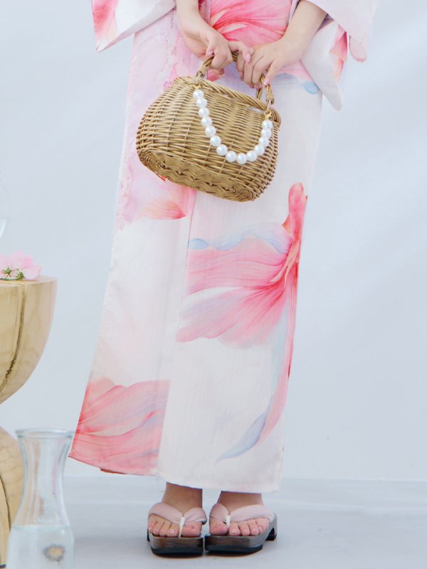 画像20: 【即日発送】ニュアンスピンク金魚浴衣  【浴衣３点セット 浴衣/帯/下駄】[YMT] (20)