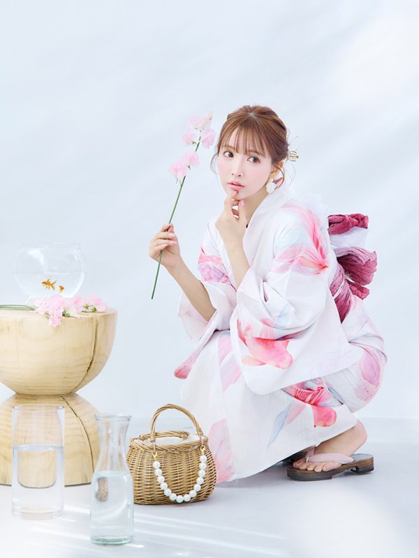 画像3: 【即日発送】ニュアンスピンク金魚浴衣  【浴衣３点セット 浴衣/帯/下駄】[YMT] (3)