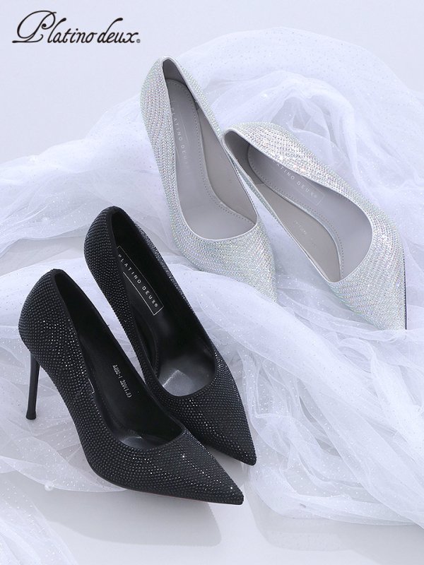 画像17: 【COMEX】 2color/ 9cmヒール/ ラメ/ ラインストーン/ 極細ピンヒール/ ポインテッドトゥ/ ハイヒール/ パンプス[OF02] (17)