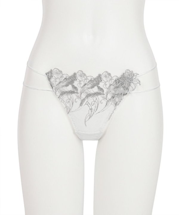 フローティングマーメイド ストレッチレース Tバック:シルバー