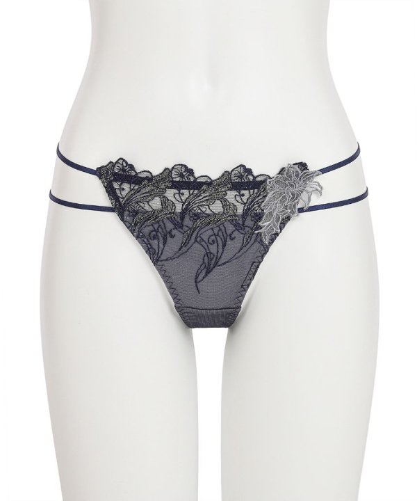 フローティングマーメイド ストレッチレース Tバック:ネイビー