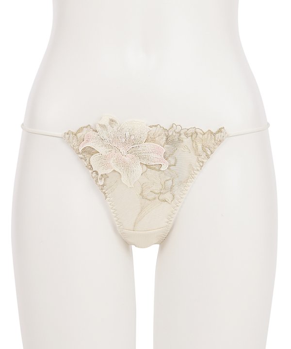 マリーサテン エンブレースTバック:アイボリー