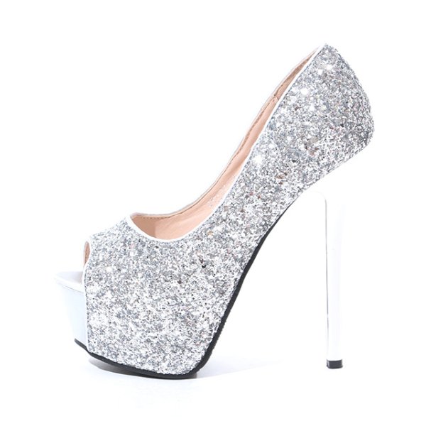 画像3: ベーシックグリッターパンプス/14cmヒール【2カラー/7サイズ】[OF02] (3)