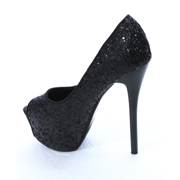 画像4: ベーシックグリッターパンプス/14cmヒール【2カラー/7サイズ】[OF02] (4)