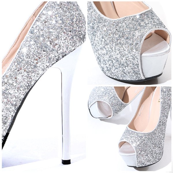 画像6: ベーシックグリッターパンプス/14cmヒール【2カラー/7サイズ】[OF02] (6)