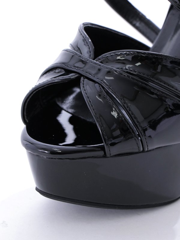 画像5: ストラップ付きハイヒールエナメルサンダル【35-38サイズ/2カラー】[OF02] (5)