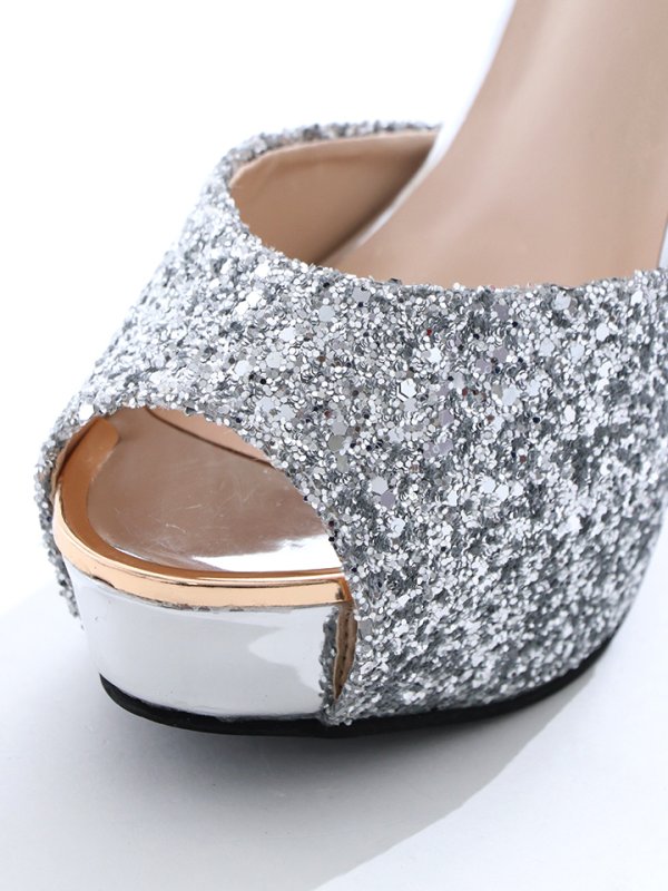 画像6: ストラップ/ビジュー/12cmヒール/厚底/グリッター/ラメ/サンダル【34-40サイズ/3カラー】[OF02] (6)