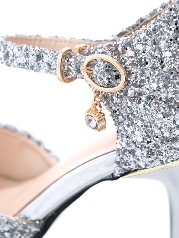 画像7: ストラップ/ビジュー/12cmヒール/厚底/グリッター/ラメ/サンダル【34-40サイズ/3カラー】[OF02] (7)