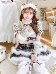画像1: 【即日発送！】【クリスマスコスプレ9点セット】【Malymoon/マリームーン】フレンチチェックノエルトナカイ【SM-ML/2カラー】[OF03] (1)
