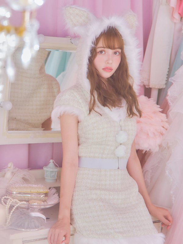 画像7: 【即日発送！】【サンタコス5点セット】【XS-XLサイズ/2カラー】ツイードチェックバニーサンタコスプレ[YMT] (7)