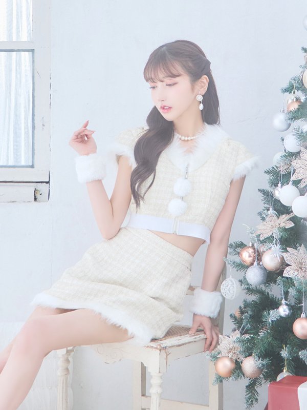 画像13: 【即日発送！】【サンタコス5点セット】【XS-XLサイズ/2カラー】ツイードチェックバニーサンタコスプレ[YMT] (13)