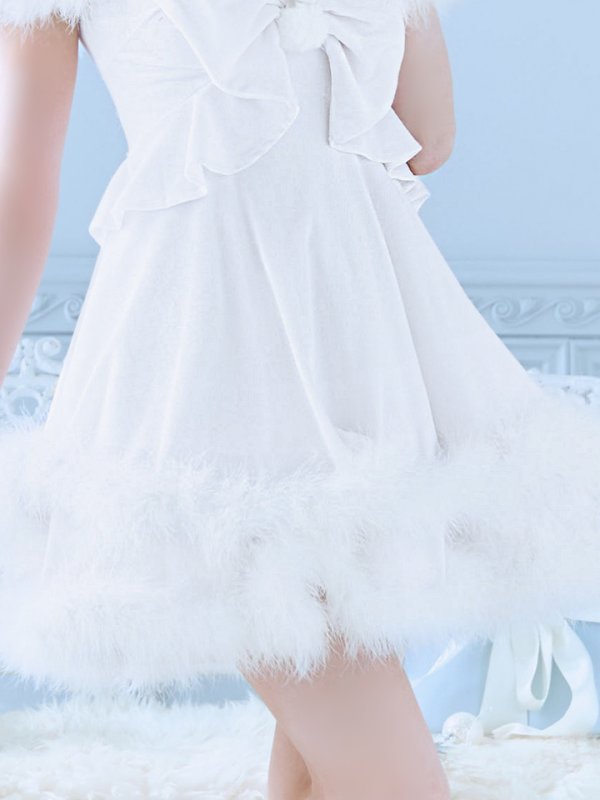 画像20: 【ノベルティ対象】【即日発送！】【サンタコス 4点セット】【XS-Lサイズ/4カラー】フロントビッグリボンオフショルフレアサンタ[YMT] (20)